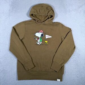 LL Bean Hoodie Adult Small Green Peanuts Snoopy Woodstock Outdoor Hiking Graphic